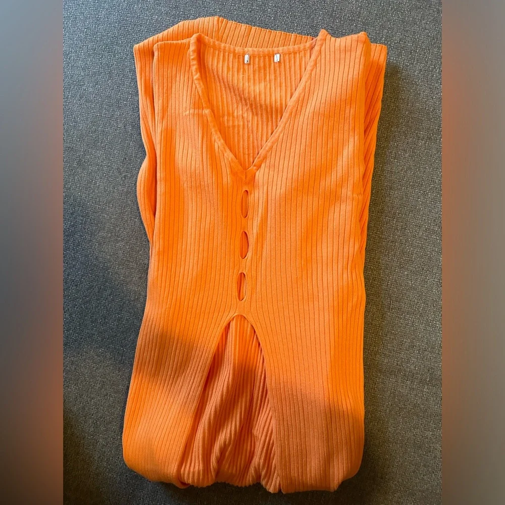 Comfy And Chic Sweater Maxi Top - Orange - Picture 3 of 3